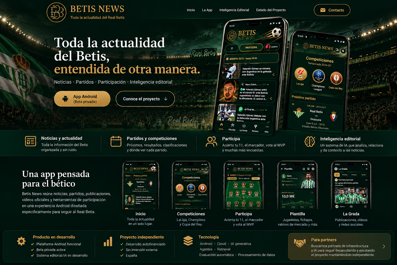 Página de presentación de Betis News